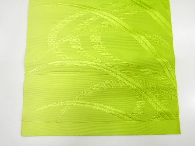  アンティーク　流水に草葉模様織り出し　八寸帯地反物